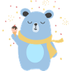 Cute Bear Having an Icecream