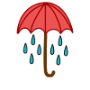 Raindrops under the umbrella