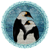 deux pingouins magiques en mosaïque