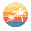Retro Sunset Palm Trees