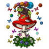 Psychedelic Mushroom Frog