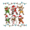 Dabbing Santa Claus Snowman Christmas