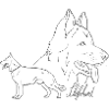 Schäferhund mit Schriftzug