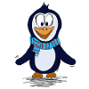 Funny piguin with scarf