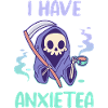 Kawaii Grim Reaper drinks tea