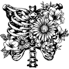 Rippenkäfig Blumen