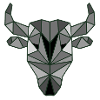 Origami-style bull head