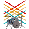 Retro Drumsticks Music Drums