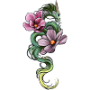 Green Dragon With Flowers