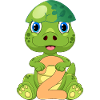 Turtle with Number 2 – Birthday Design