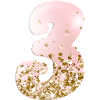 3 Number Glitter Pink