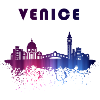Venice skyline splash design.