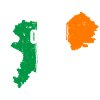 Offaly Ireland Flag | County Outline Map