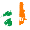 Kerry Ireland Flag | County Outline Map