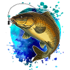 Karpfenangelhemd Splash Art Angler Geschenk