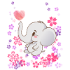 Baby elephant with flowers
