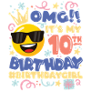 Omg! it's my 10th birthday girl emoticon