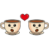 Kaffee Comic Paar Liebe