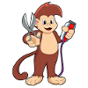Ciseaux de coiffeur singe
