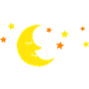 Moon and stars