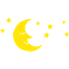 Moon and stars