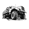 Kraz truck black white