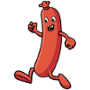 Sausage that runs - Funny illustration