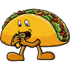 Taco mange un taco