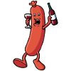 Sausage that drinks wine