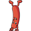 Sausage that makes a handstand