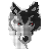 Grijze wolf in de vorm van een pixel Classic T-shirt