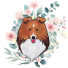 Zobel Shetland Schäferhund mit Blumen