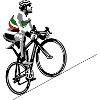 Cyclist with Italian flag