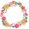 empty,flowers,flower wreath,floral,illustration