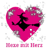 Hexe mit Herz Motiv