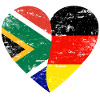 South Africa Germany Flag Heart