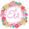 ela ,flowers,flower wreath,floral,illustration