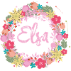 Elsa ,flowers,flower wreath,floral,illustration