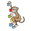 Affe Chimpanse Bouldern Klettern Boulderer