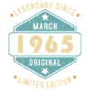Marzec 1965 Vintage Retro Urodziny