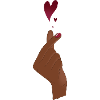Black hand Finger hearts korean hand sign love