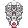 Fenrir Wolf - Viking Symbol - Valknut