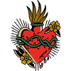 Tattoo Style burning heart