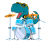 Funny Dinosaur Drums Gift