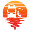 retro sunset camper camping-car caravanning