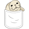 Cute seal breast pocket