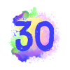 30 Zahl Klecks