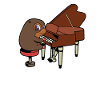 Comic Mole joue du piano