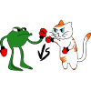 Frog vs Cat fight