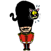 Garde royal anglais et son chat-chapeau